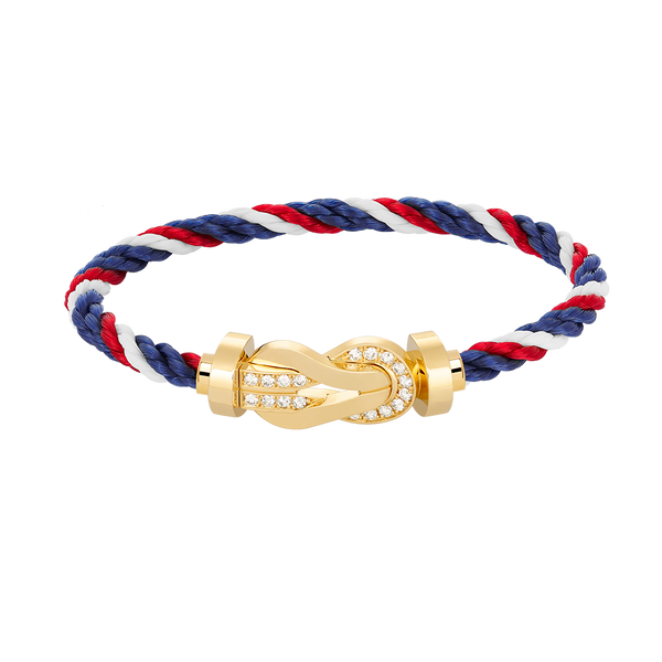 <CHIBA>CHANCE LARGE 8 FIGURE BUCKLE HALF DIAMOND BRACELET GOLD