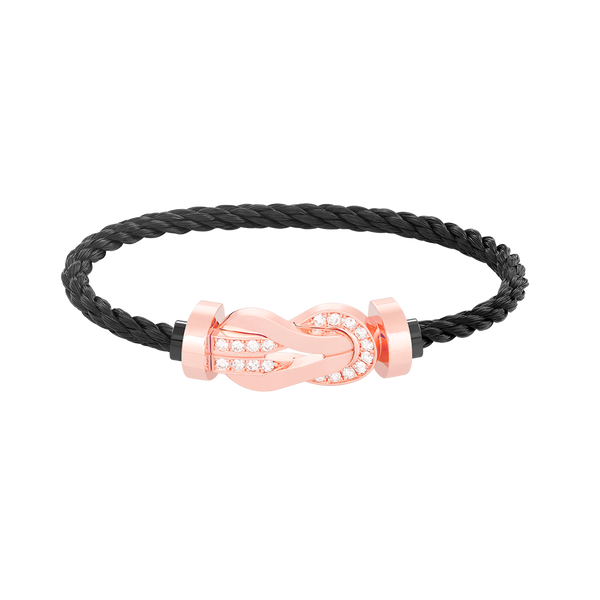 <CHIBA>CHANCE LARGE 8 FIGURE BUCKLE HALF DIAMOND BRACELET ROSE GOLD