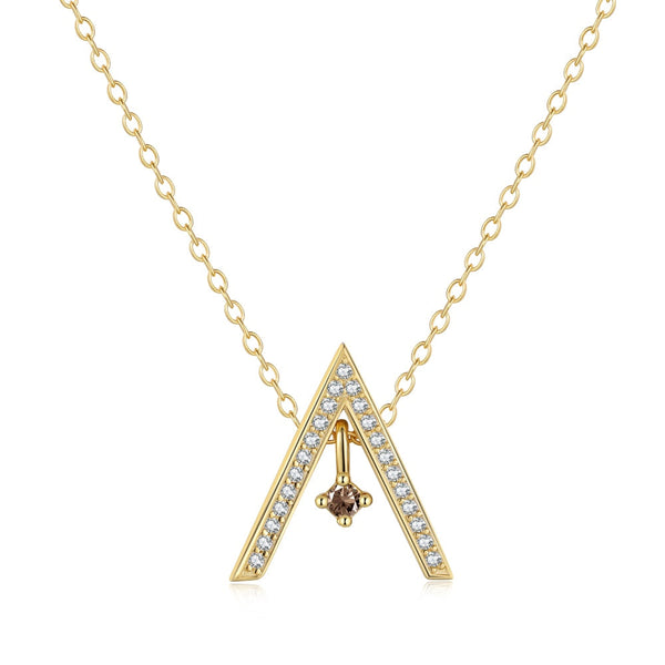 <CHIBA>Sparkling "A" Shape Necklace