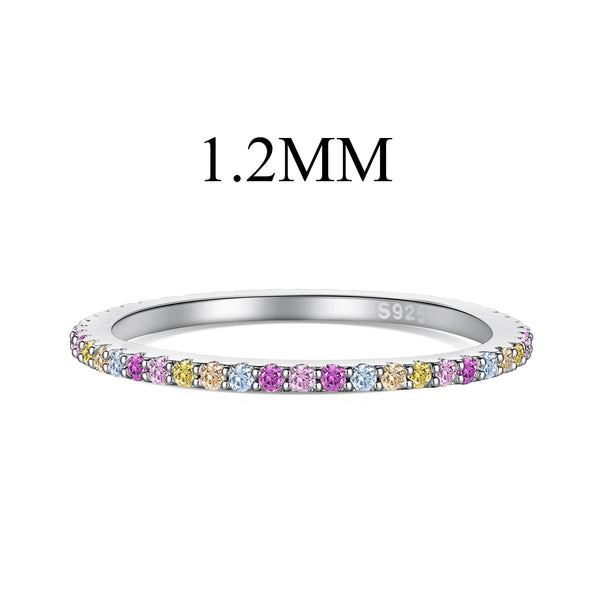 <CHIBA>Ornate Colorful Round Cut Tennis Ring