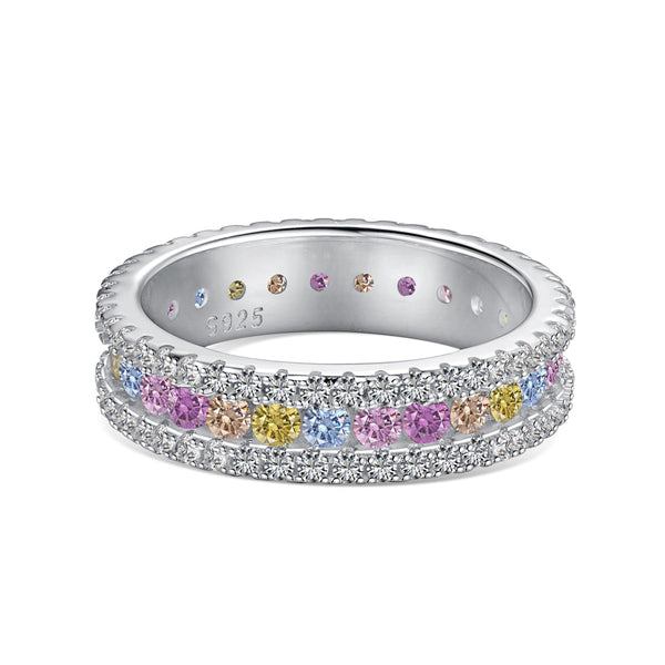 <CHIBA>Delicate Colorful Round Cut Daily Ring