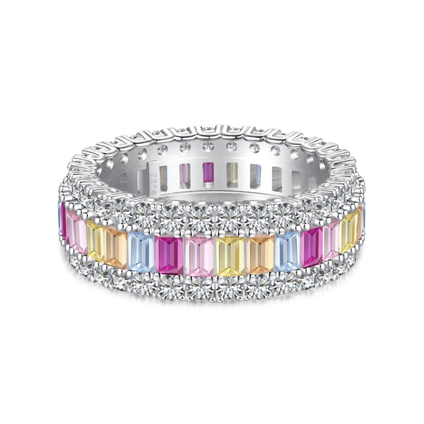 <CHIBA>Dainty Colorful Radiant Cut Daily Ring