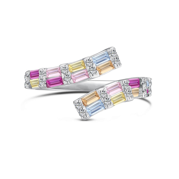 <CHIBA>Charming Colorful Radiant Cut Adjustable Daily Ring