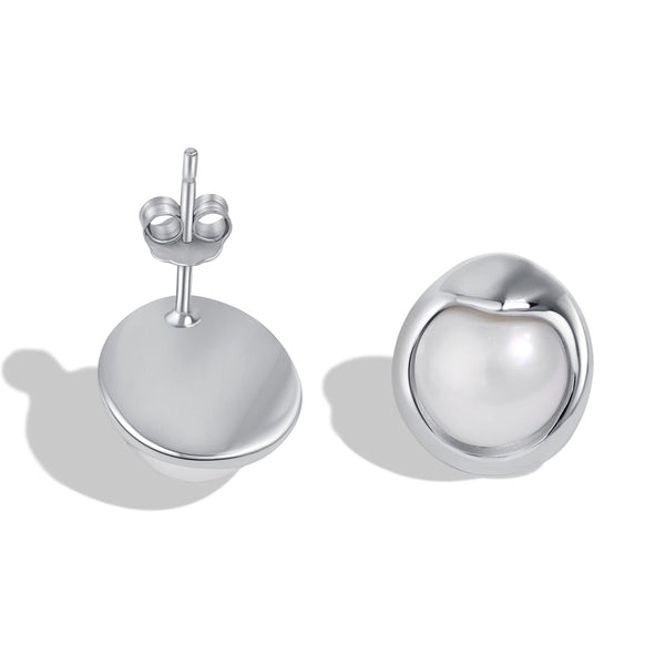 <CHIBA>Dainty Bread Pearl Earrings