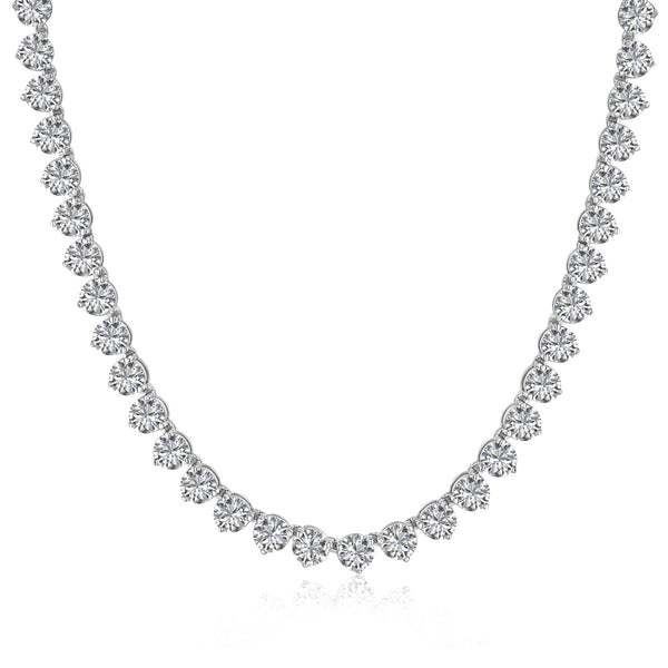 <CHIBA>Ornate Heart Cut Tennis Necklace