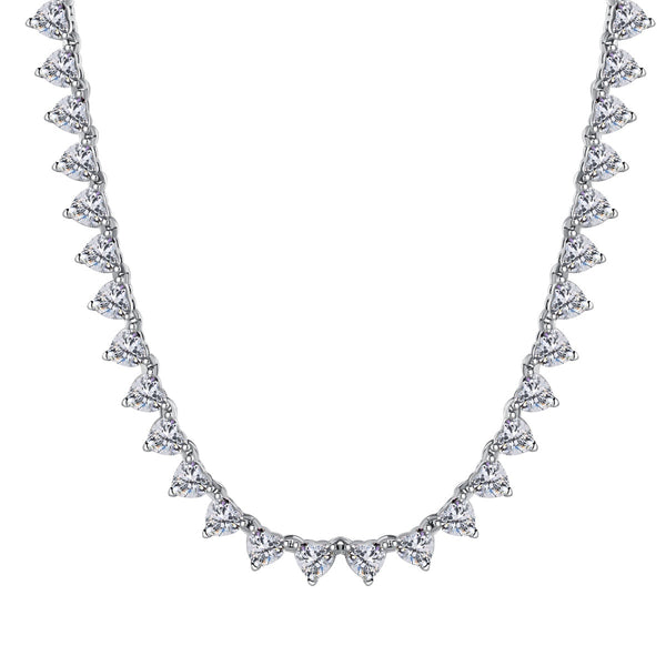 <CHIBA>Ornate Heart Cut Tennis Necklace