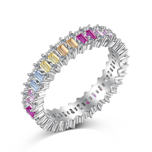 <CHIBA>Splashy Ornate Emerald Cut Cocktail Ring