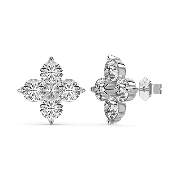 <CHIBA>Four-Leaf Clover Eight-Pointed Star Earrings