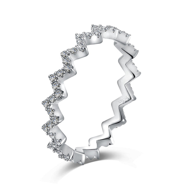 <CHIBA>Delicate Enchanting Wave Shape Daily Ring