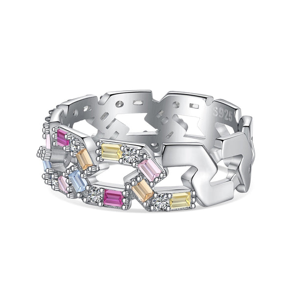 <CHIBA>Sparkling Vibrant Emerald Cut Daily Ring