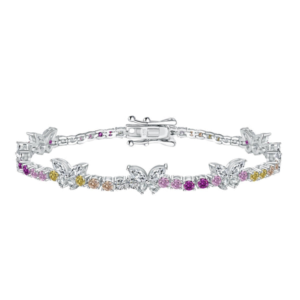 <CHIBA>Ornate Colorful Butterfly Shape Round Cut Daily Bracelet