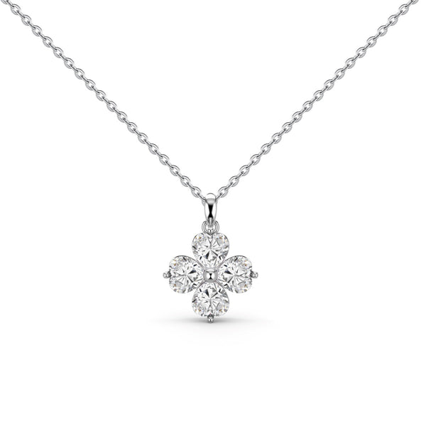 <CHIBA>Heart-Shaped Four-Leaf Clover Bead Necklace
