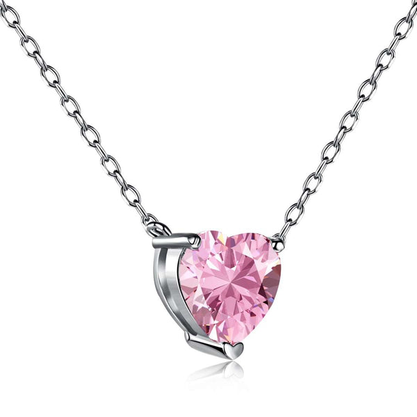 <CHIBA>Heart Shape Main Stone Pendant Collarbone Necklace