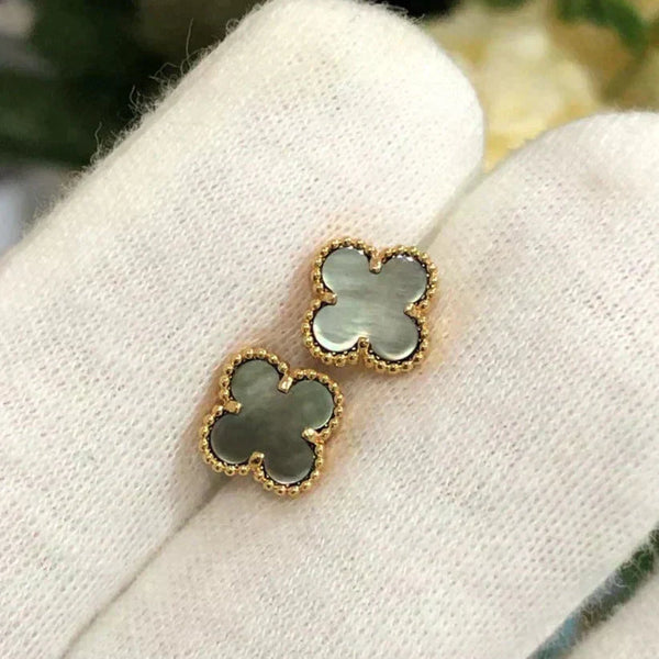 <CHIBA>CLOVER MINI 9.5MM GRAY MOP EARRINGS