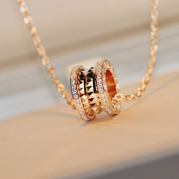 <CHIBA>ZERO 1 ROCK PEDANT PINK GOLD NECKLACE