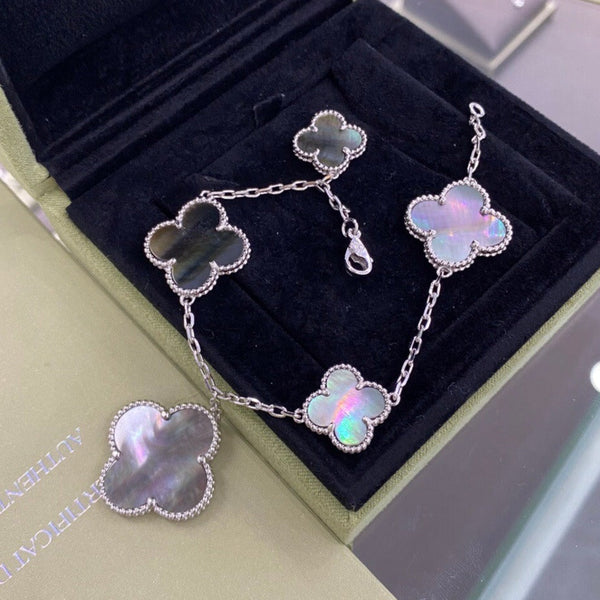<CHIBA>CLOVER 5 MOTIFS DARK MOP BRACELET