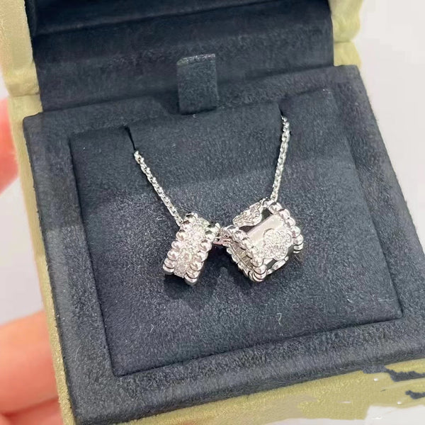 <CHIBA>PERLEE DOUBLE PENDANT SILVER DIAMOND NECKLACE