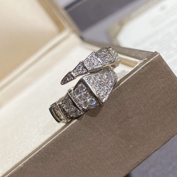 <CHIBA>SERPENTI LARGE RING SILVER DIAMOND PAVED
