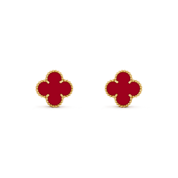 <CHIBA>CLOVER MEDIUM 1 MOTIFS CARNELIAN  EARRINGS