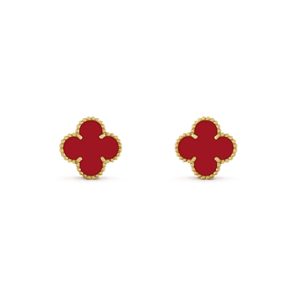 <CHIBA>CLOVER MINI 9.5MM CARNELIAN EARRINGS