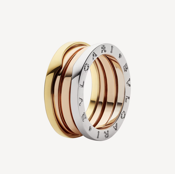 <CHIBA>ZERO 1 THREE-BAND ROSE WHITE AND YELLOW RING