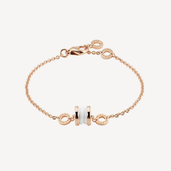 <CHIBA>ZERO 1 SOFT PINK GOLD AND WHITE CERAMIC BRACELET
