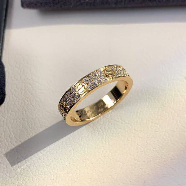 <CHIBA>LOVE RING 3.6MM DIAMOND PAVED