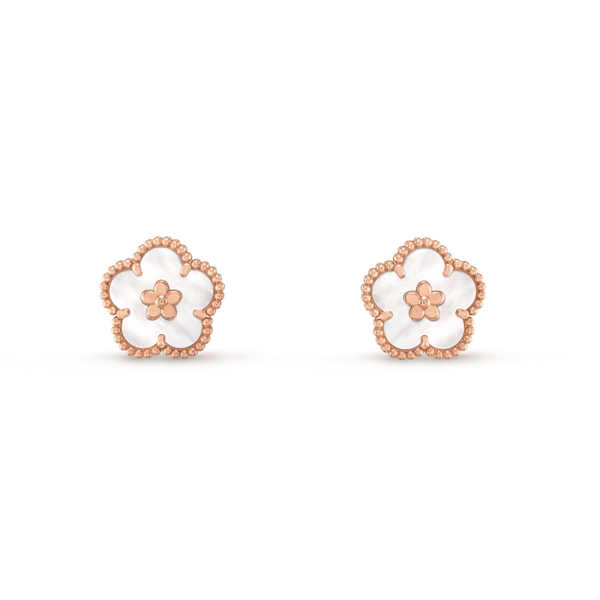 <CHIBA>LUCKY PINK GOLD WHITE MOP EARRINGS