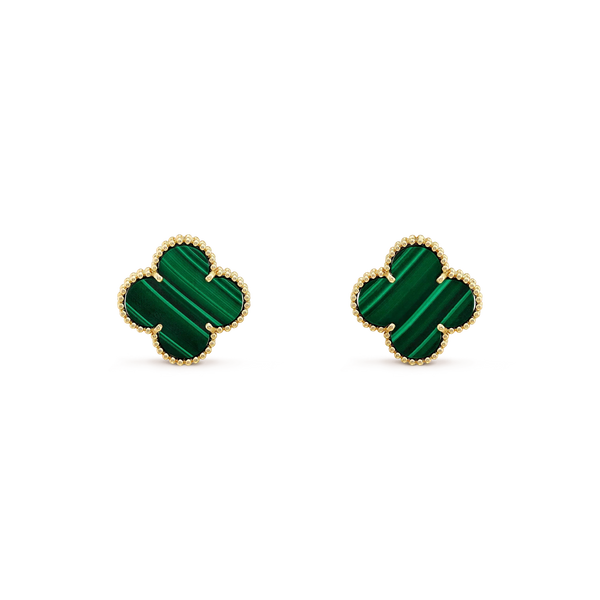 <CHIBA>CLOVER MINI 9.5MM MALACHITE  EARRINGS