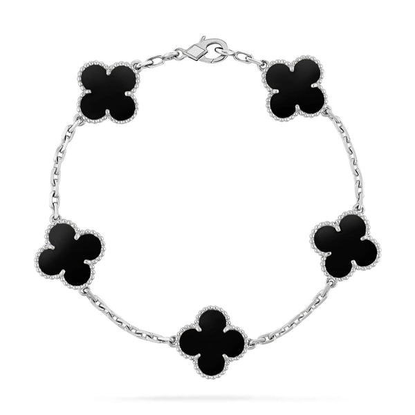 <CHIBA>CLOVER 5 MOTIF ONYXS  BRACELET