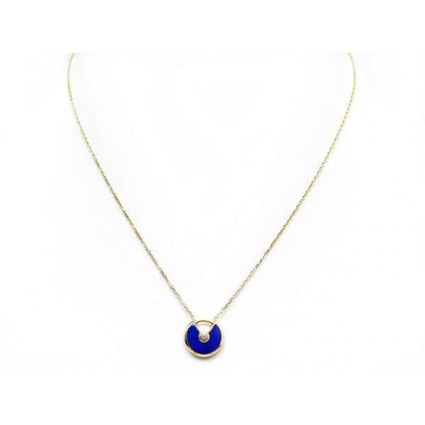 <CHIBA>AMULETTE ROSE GOLD AGATE NECKLACE