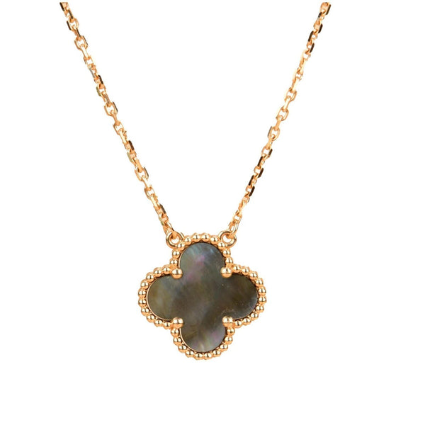 <CHIBA>CLOVER 15MM  GRAY MOTHER OF PEARL NECKLACE