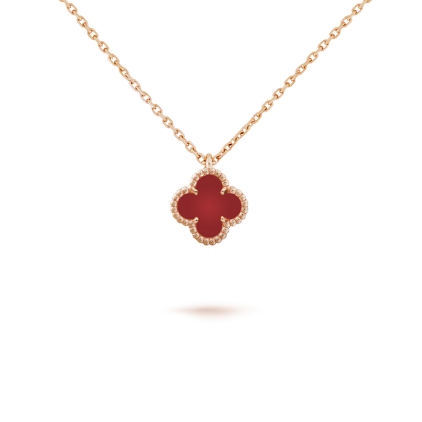 <CHIBA>CLOVER MINI 9.5MM WHITE CARNELIANS NECKLACE