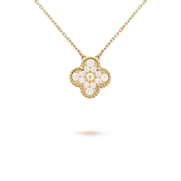 <CHIBA>CLOVER 15MM DIAMOND SINGLE FLOWER NECKLACE
