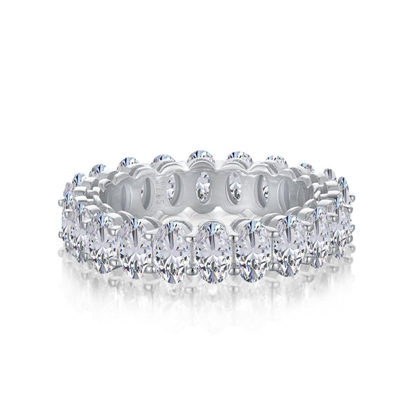 <CHIBA>Ornate Oval Cut Tennis Ring