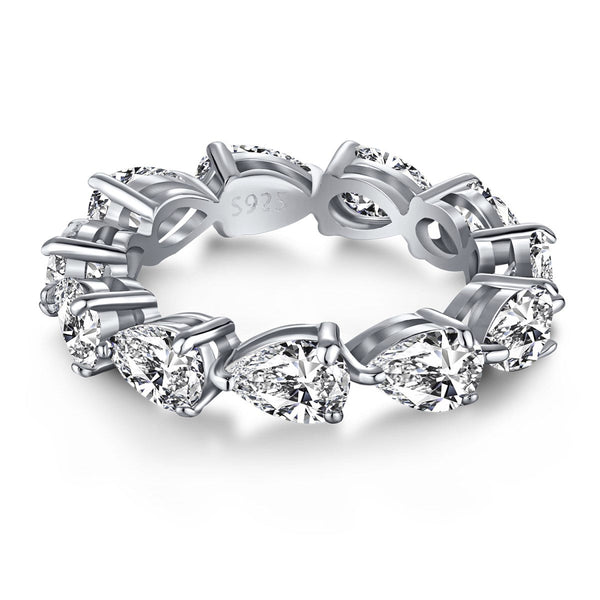 <CHIBA>Exquisite Pear Cut Tennis Ring