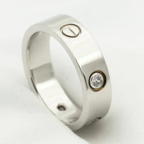 <CHIBA>LOVE RING 5.5MM 3 DIAMONDS SILVER