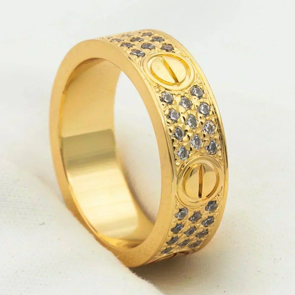 <CHIBA>LOVE RING 5.5MM DIAMONDS PAVED