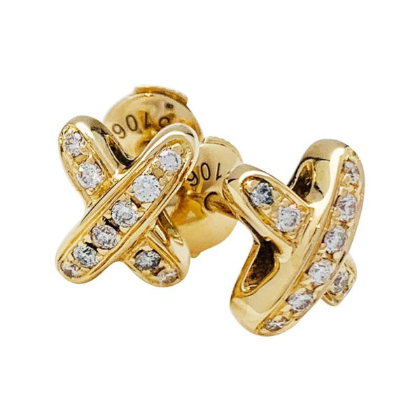 <CHIBA>JEUX DE GOLD DIAMOND EARRINGS
