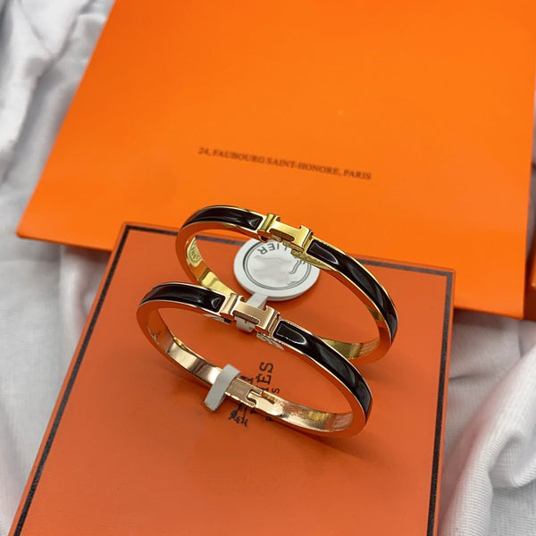 <CHIBA>CLASSIC HM CLIC BLACK 8MM ENAMEL BRACELET