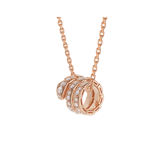 <CHIBA>SERPENTI PINK GOLD NECKLACE DOUBLE RING DIAMOND