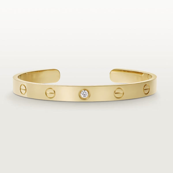 <CHIBA>LOVE BRACELET 6.1MM 1 DIAMOND OPEN CUFF