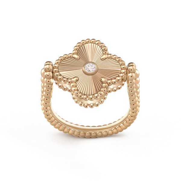 <CHIBA>CLOVER RIVERSIBLE ROSE GOLD RING