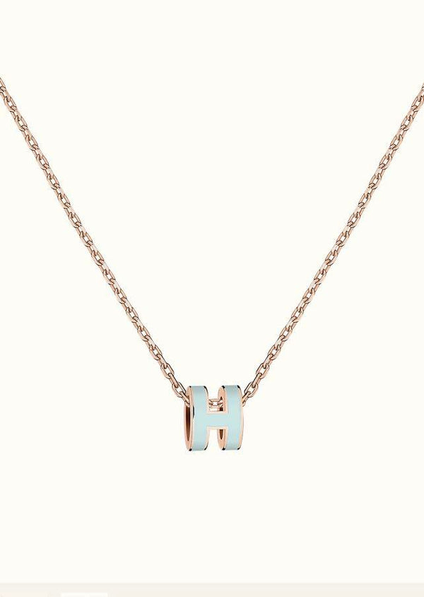 <CHIBA>POP H LIGHT BLUE NECKLACE