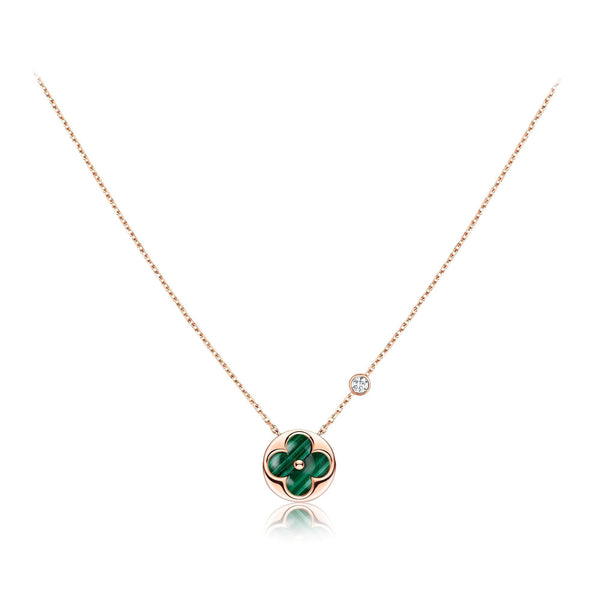 <CHIBA>SUN PEDANT PINK GOLD 1 DIAMOND NECKLACE