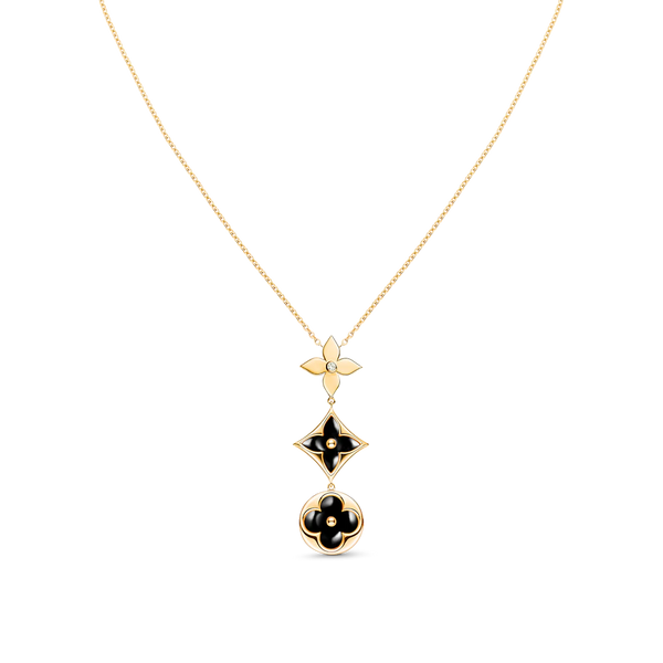 <CHIBA>STAR AND SUN ONYX PINK GOLD NECKLACE
