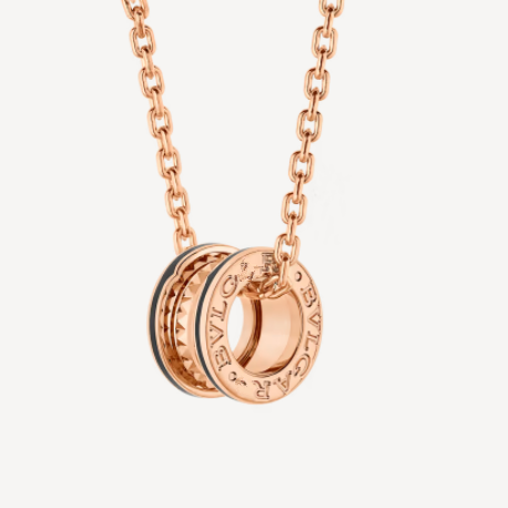 <CHIBA>ZERO 1 ROCK PEDANT PINK GOLD BLACK NECKLACE