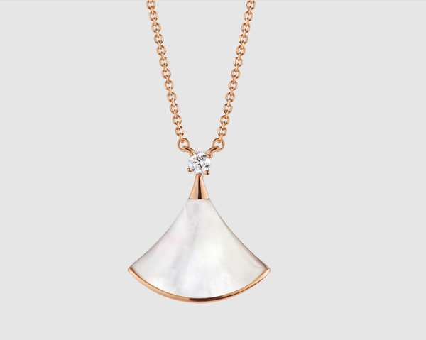 <CHIBA>DREAM NECKLACE WHITE MOP PINK GOLD 1 DIAMOND