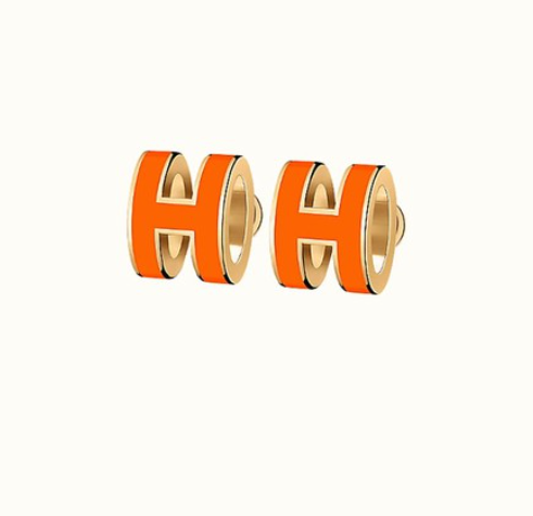 <CHIBA>MINI POP H EARRINGS ORANGE