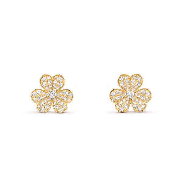 <CHIBA>FRIVOLE GOLD FLOWER DIAMOND EARRINGS